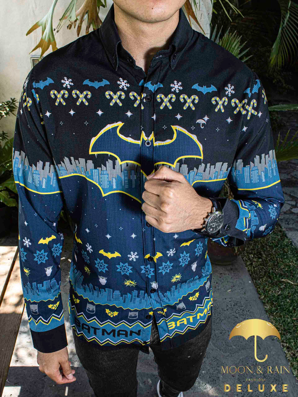 Camisa Hombre Casual Slim Fit Batman Navieña