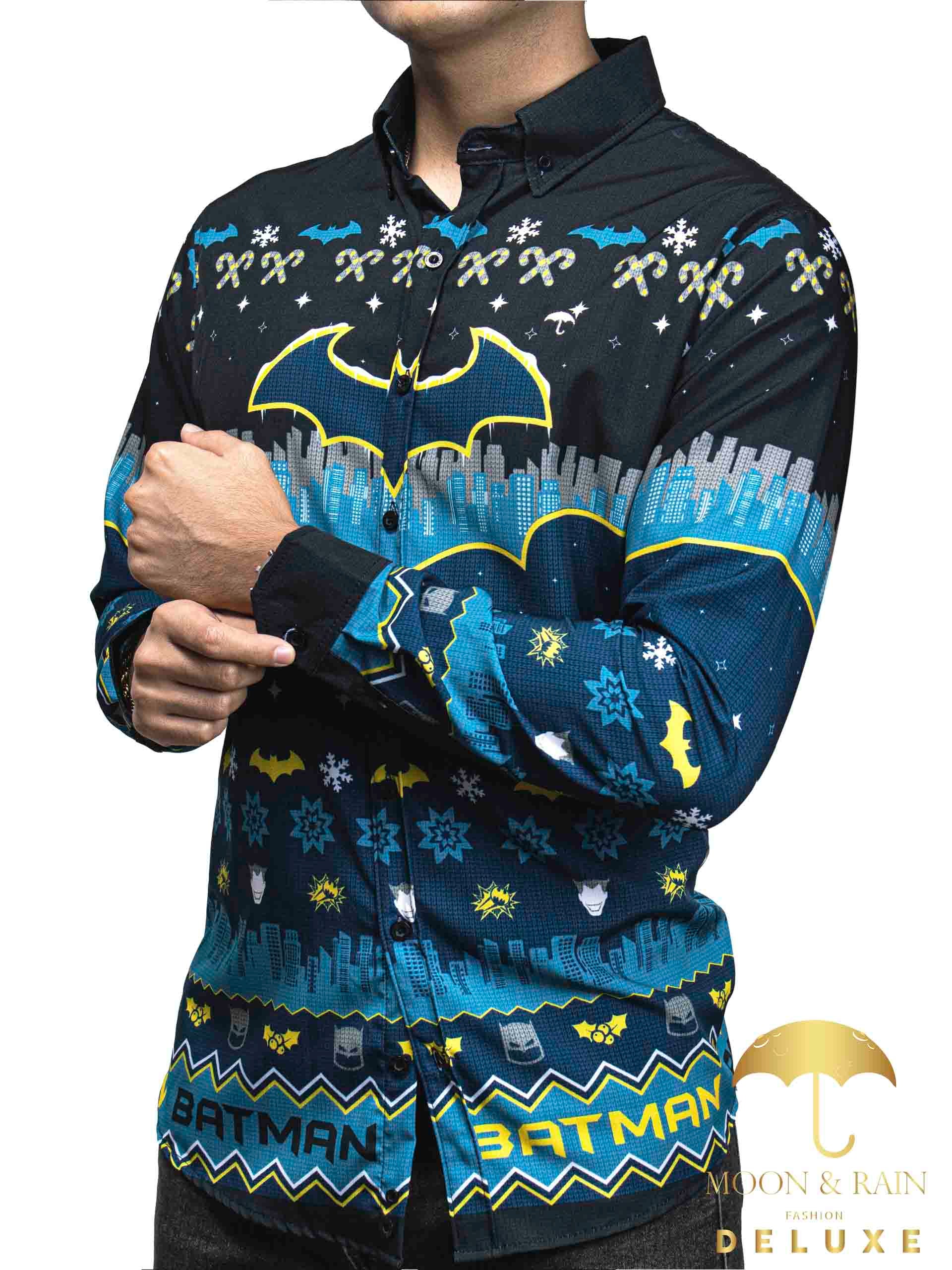 Camisa Hombre Casual Slim Fit Batman Navieña