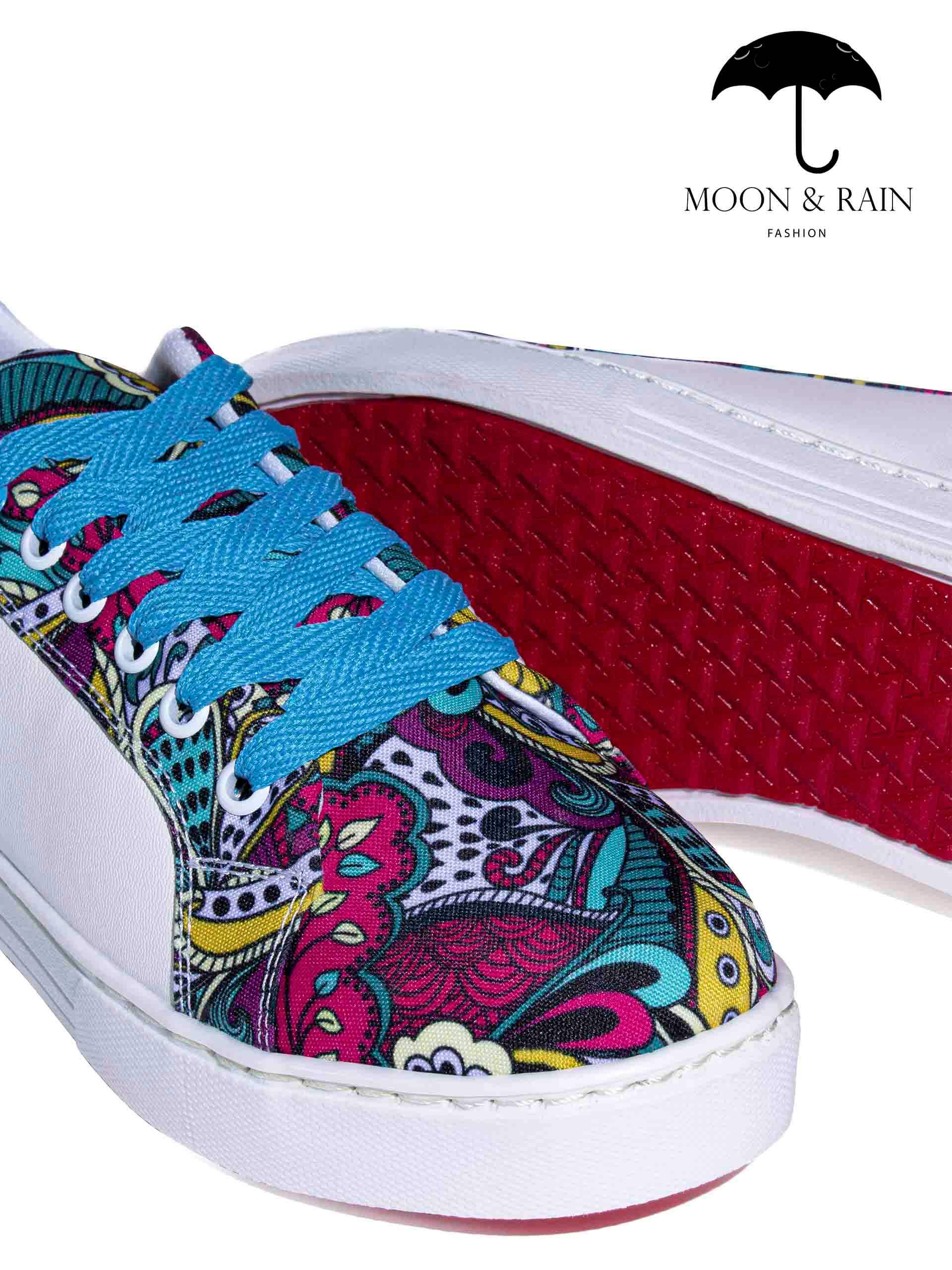 Tenis Blancos Lisos Mandala Azul - Tiendas Platino Tenis Hombre 23 MX
