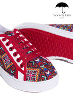 Tenis Blancos Mandala Completa Rojo - Tiendas Platino Tenis Hombre 23 MX