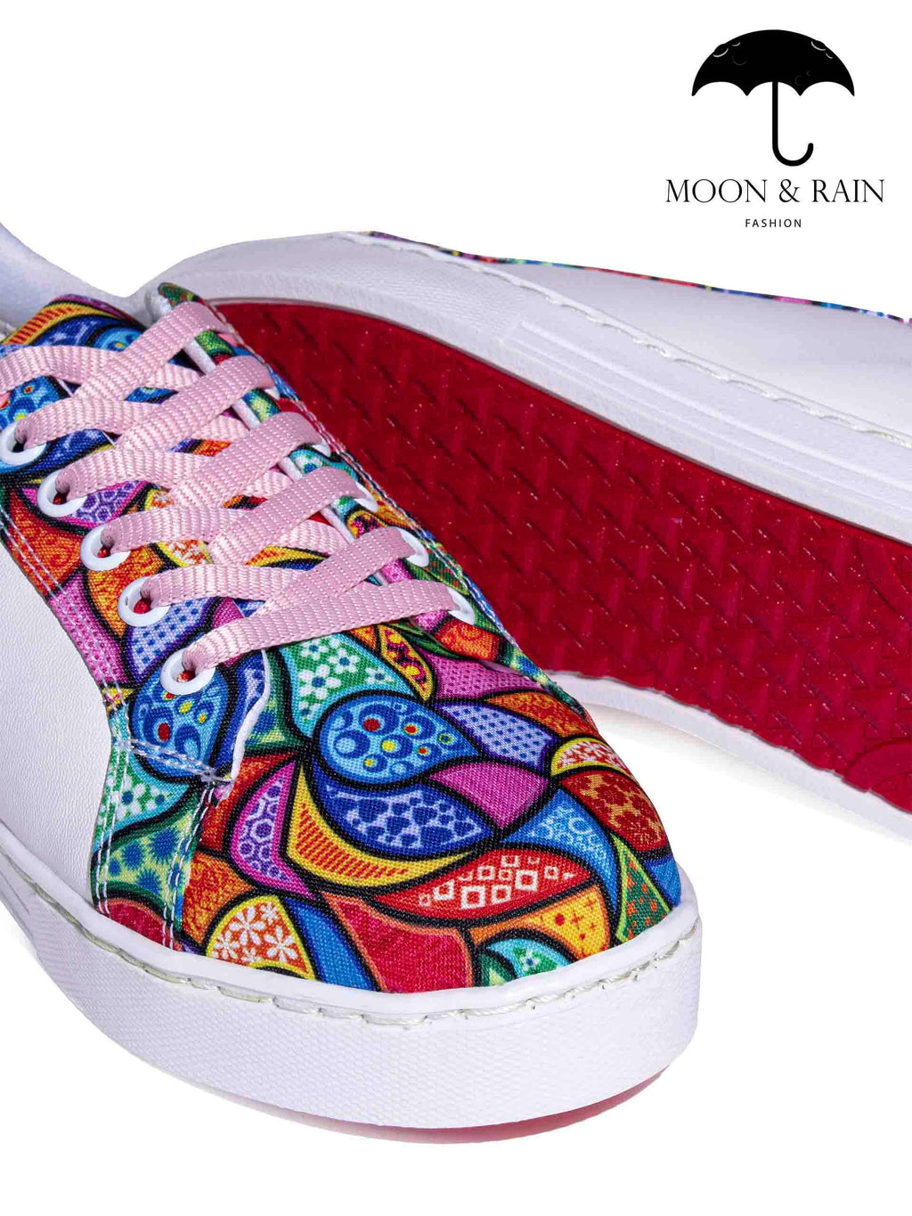 Tenis Blancos Lisos Mandala Rosa - Tiendas Platino Tenis Hombre 22 MX