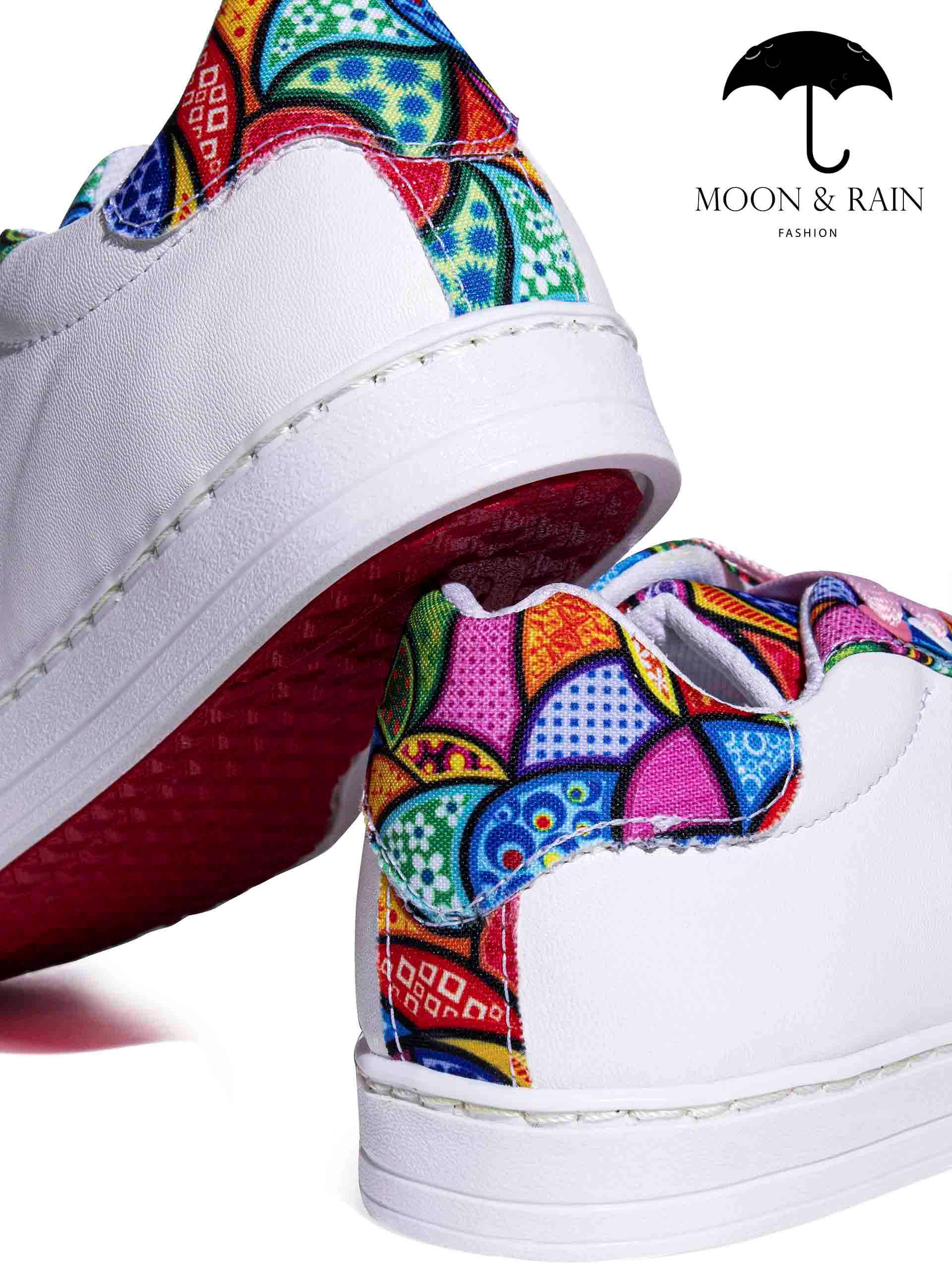 Tenis Blancos Lisos Mandala Rosa - Tiendas Platino Tenis Hombre 22 MX