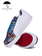 Tenis Blancos Lisos Mandala Azul - Tiendas Platino Tenis Hombre 23 MX