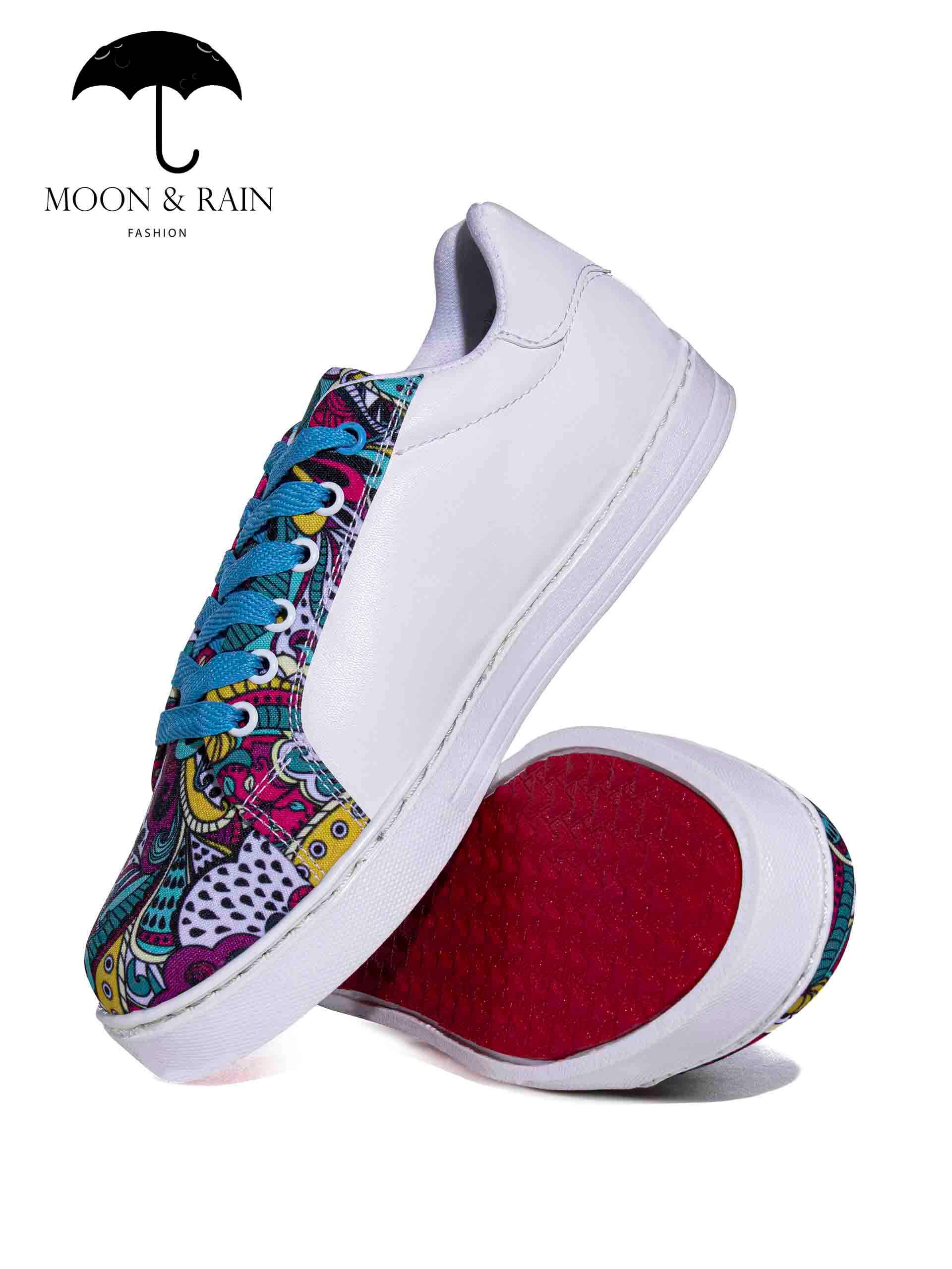 Tenis Blancos Lisos Mandala Azul - Tiendas Platino Tenis Hombre 23 MX