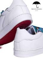 Tenis Blancos Lisos Mandala Azul - Tiendas Platino Tenis Hombre 23 MX