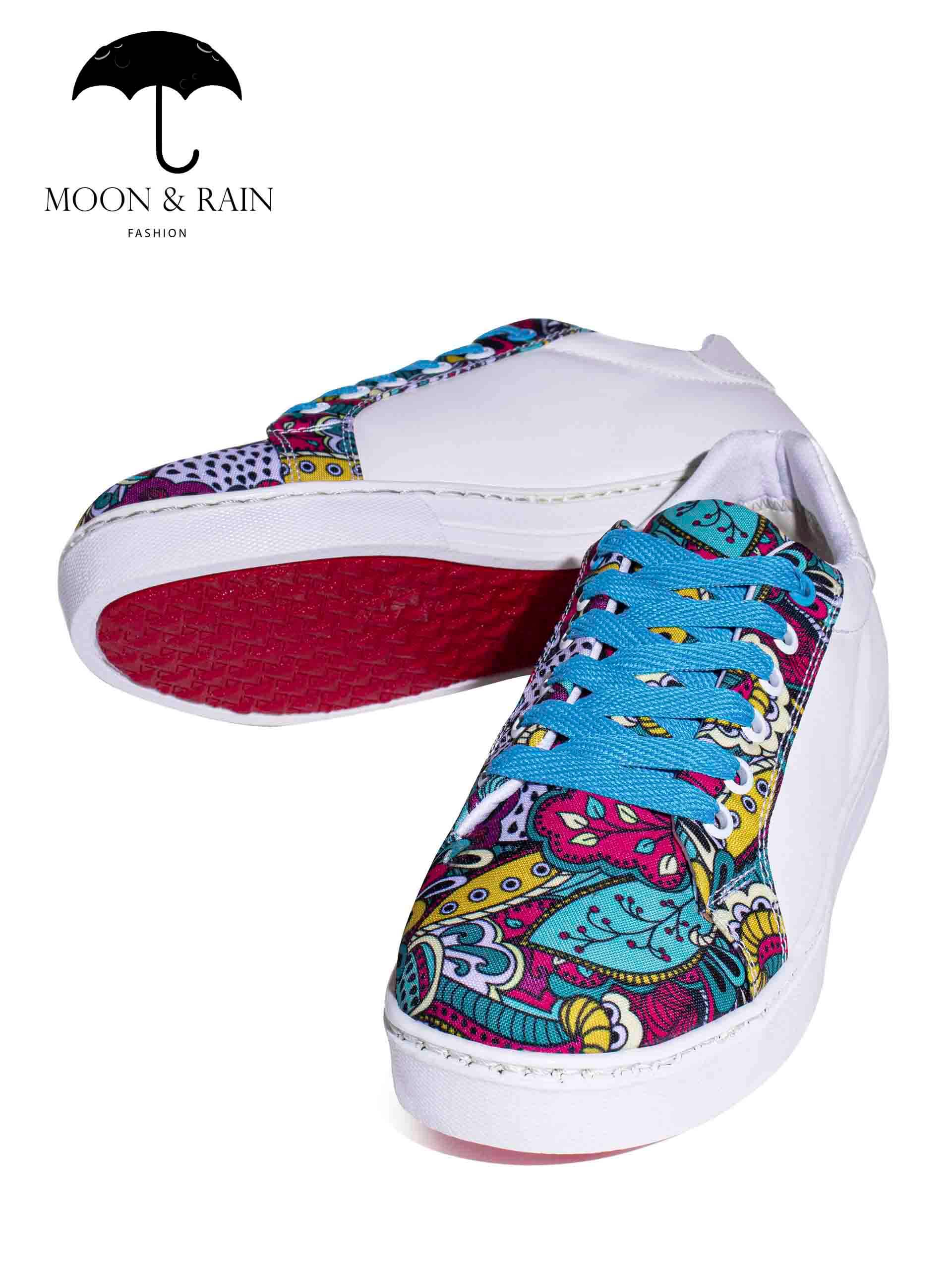 Tenis Blancos Lisos Mandala Azul - Tiendas Platino Tenis Hombre 23 MX
