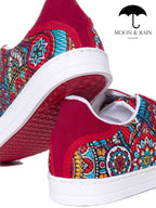 Tenis Blancos Mandala Completa Rojo Blanco - Tiendas Platino Tenis Hombre 23 MX