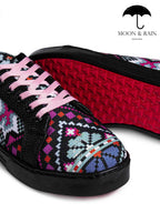 Tenis Negros Texturizados Mándala Cuadricular Rosa - Tiendas Platino Tenis Hombre 22 MX