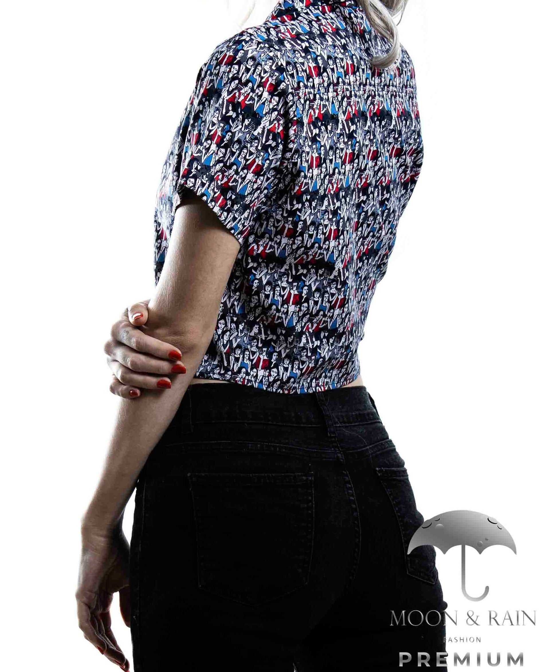 Camisa Mujer Casual Slim Fit Gris People Bicolor - 6 - 7 (S)-Tiendas Platino