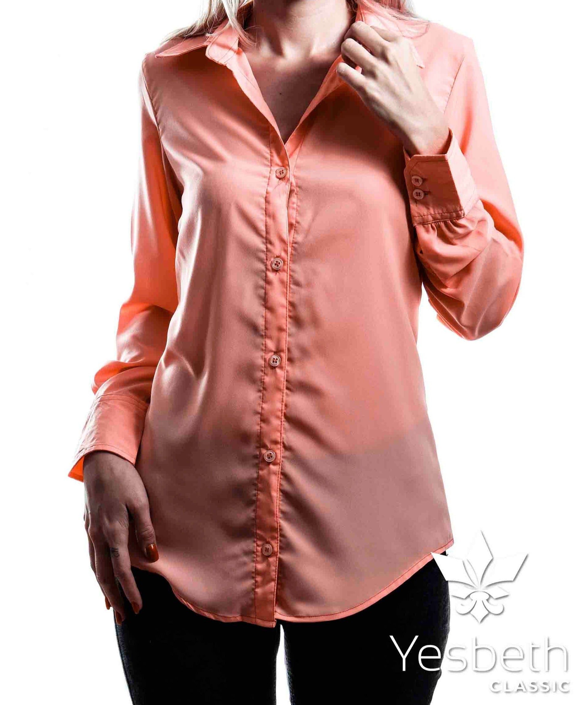 Camisa Mujer Casual Slim Fit Coral Lisa - 6 - 7 (S)-Tiendas Platino