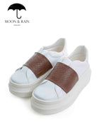 Tenis Blancos Cinta Snake Café - Tiendas Platino Tenis Mujer 22 MX