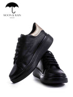 Tenis Negros Det Grabado Liso Plata Style 02 - Tiendas Platino Tenis Mujer 22 MX