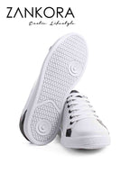 Tenis Blancos Lisos Detalles Pitón Negro - Tiendas Platino Tenis Hombre 25 MX