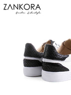 Tenis Blancos Lisos Detalles Pitón Negro - Tiendas Platino Tenis Hombre 25 MX