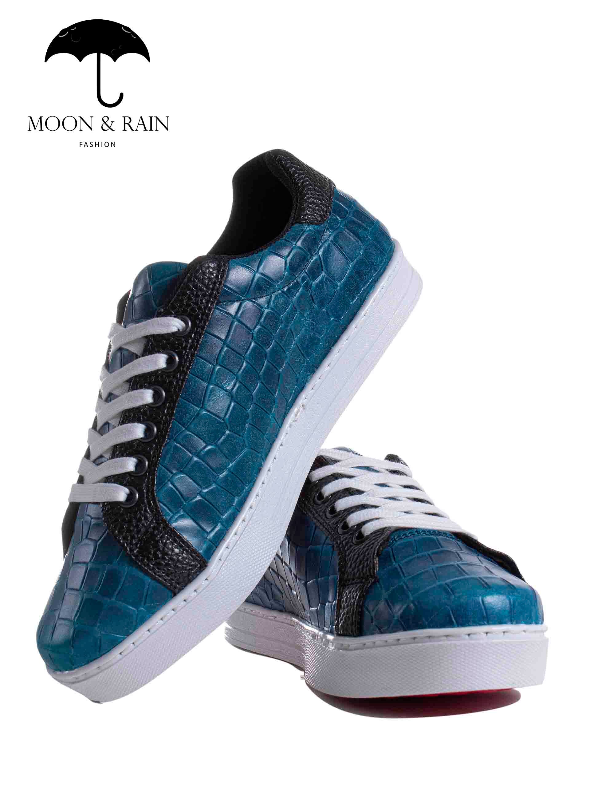 Tenis Hombre Azules Grabado Coco Det Negro - Tiendas Platino Tenis Hombre 25 MX