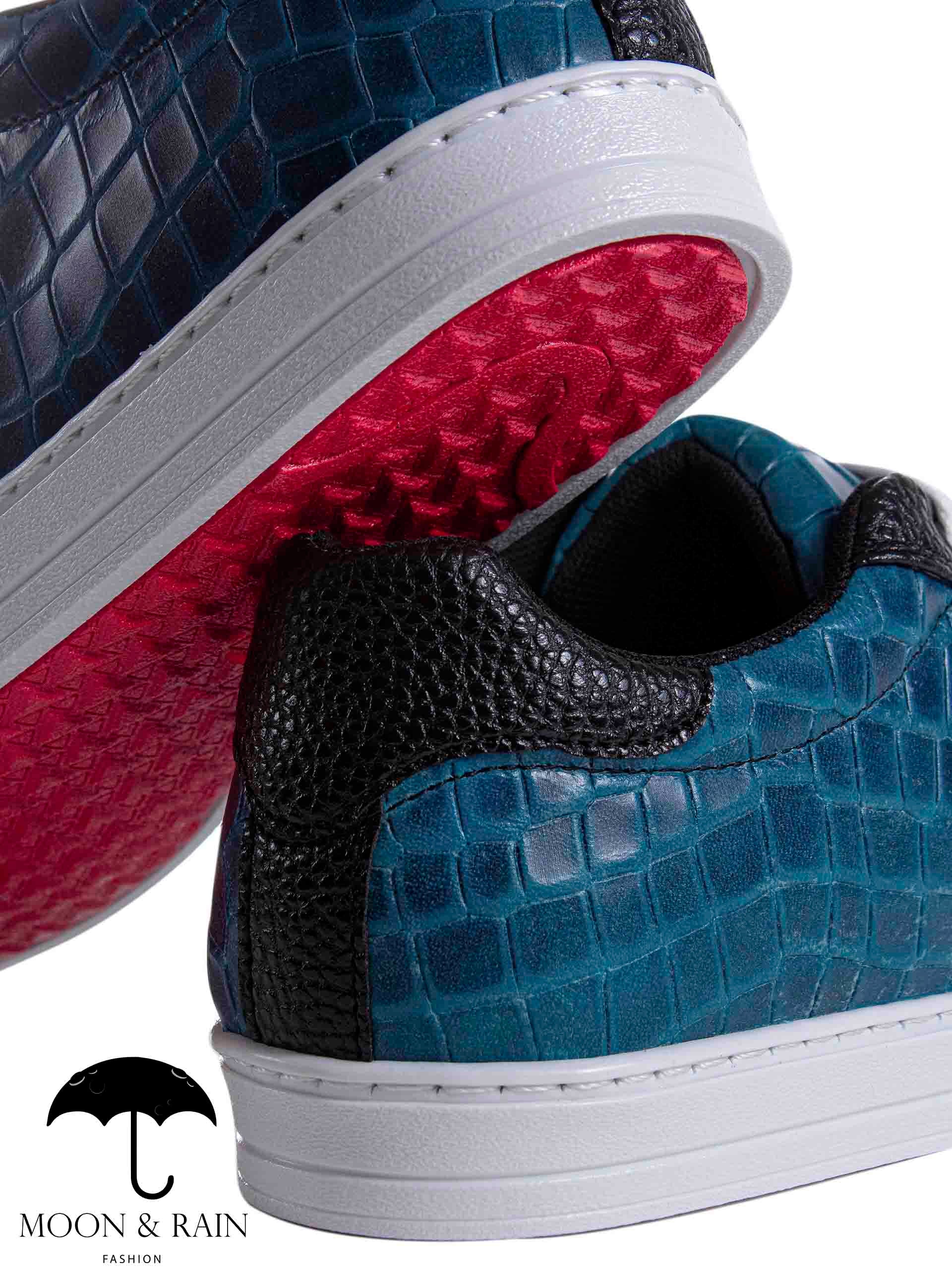 Tenis Hombre Azules Grabado Coco Det Negro - Tiendas Platino Tenis Hombre 25 MX