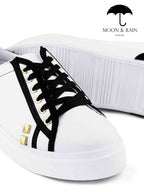 Tenis Blancos Con Picos Y Negro Det Dorados - Tiendas Platino Tenis Hombre 22 MX