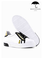Tenis Blancos Con Picos Y Negro Det Dorados - Tiendas Platino Tenis Hombre 22 MX