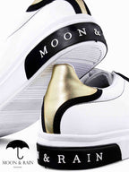 Tenis Blancos Con Picos Y Negro Det Dorados - Tiendas Platino Tenis Hombre 22 MX
