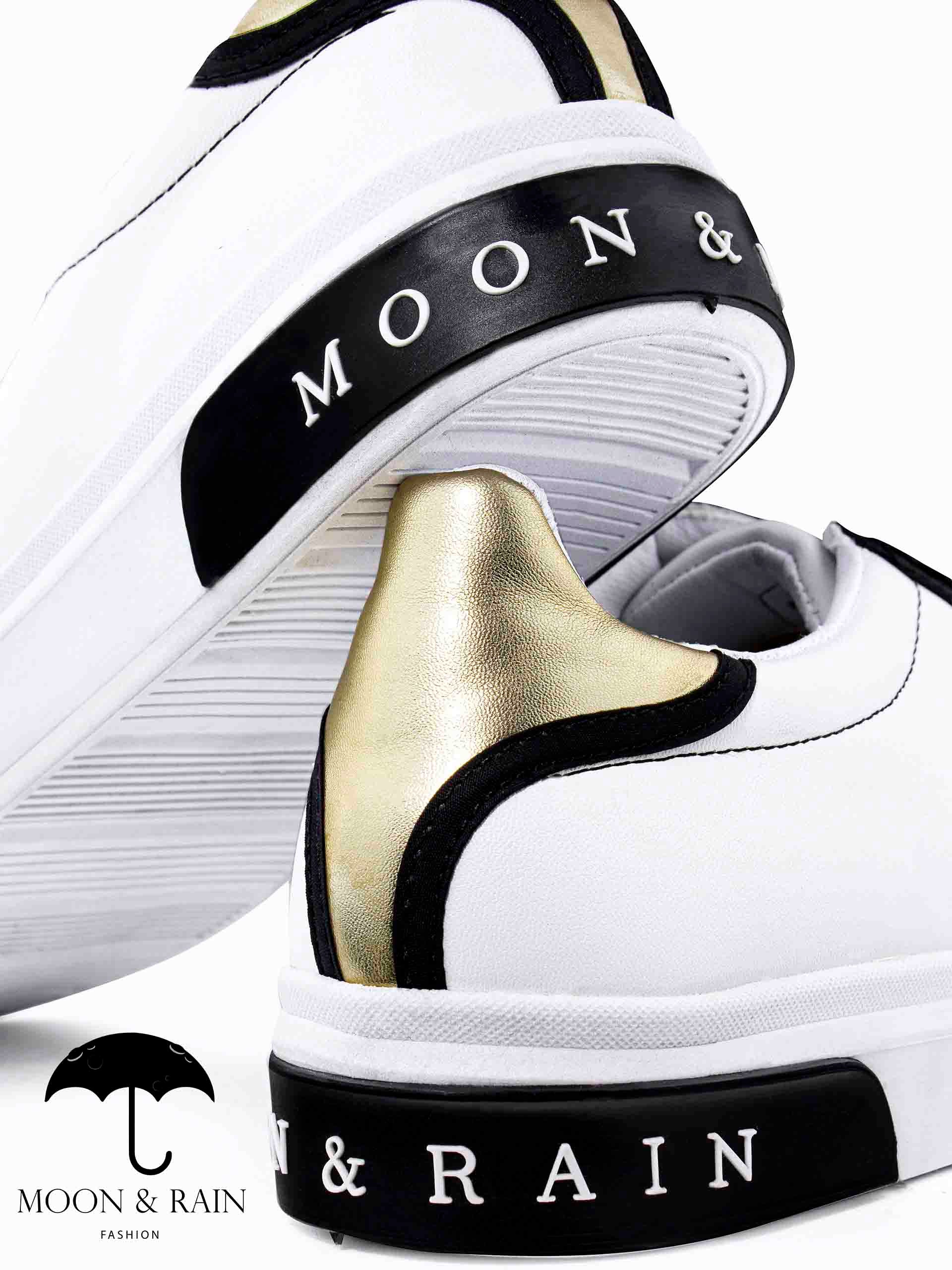 Tenis Blancos Con Picos Y Negro Det Dorados - Tiendas Platino Tenis Hombre 22 MX