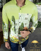 Camisa Hombre Casual Slim Fit Palacios Verde Lima - 34 (S)-Tiendas Platino