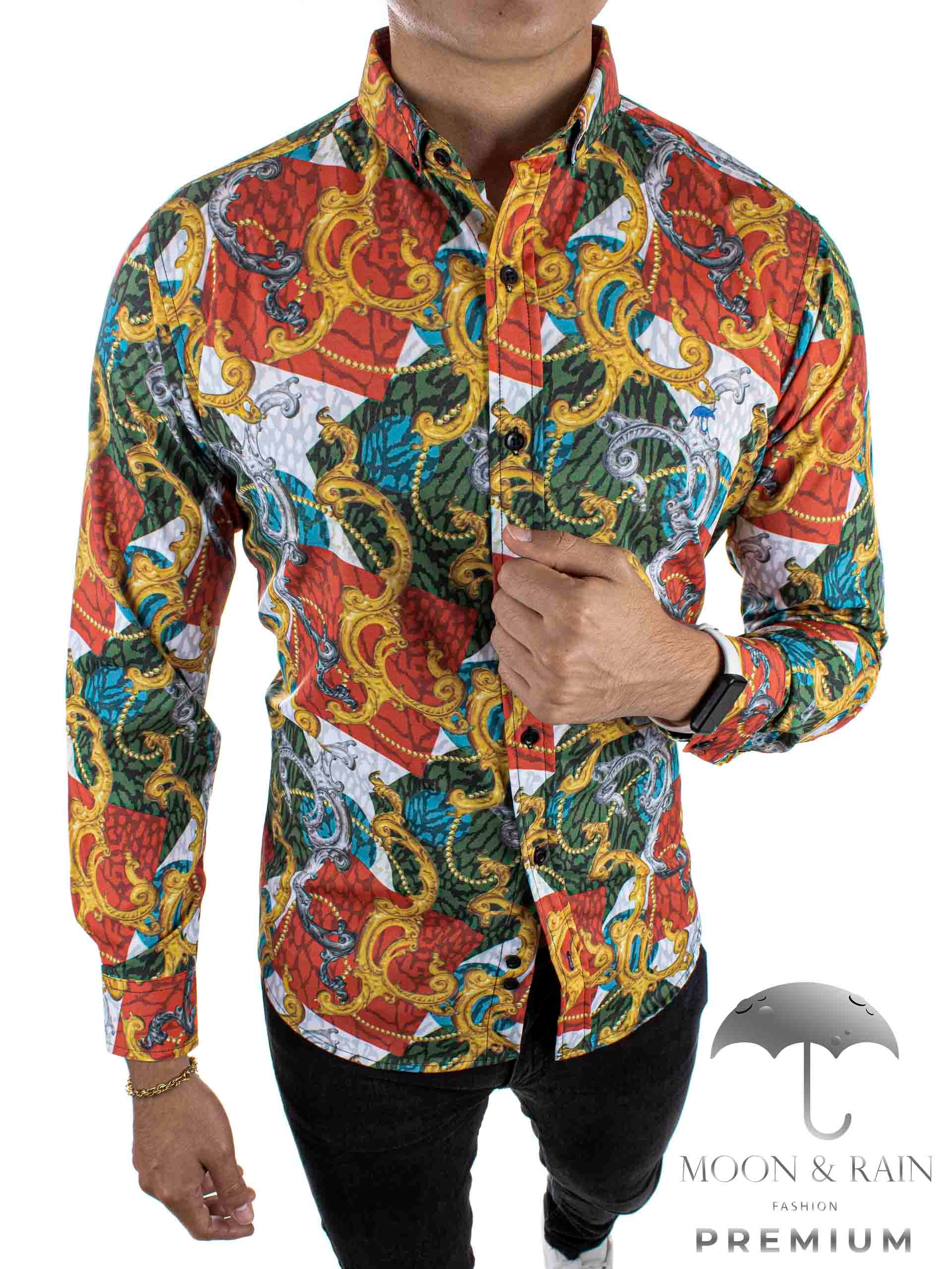 Camisa Hombre Casual Slim Fit Cuadros Tricolor - 34 (S)-Tiendas Platino