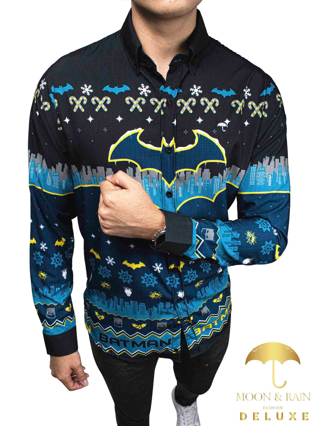 Camisa Hombre Casual Slim Fit Batman Navieña