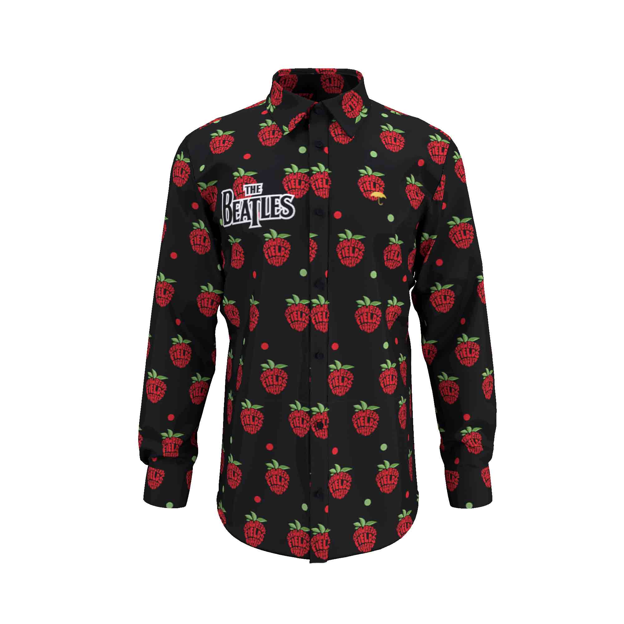 Camisa Hombre Casual Slim Fit The Beatles Strawberry - 34 (S)-Tiendas Platino
