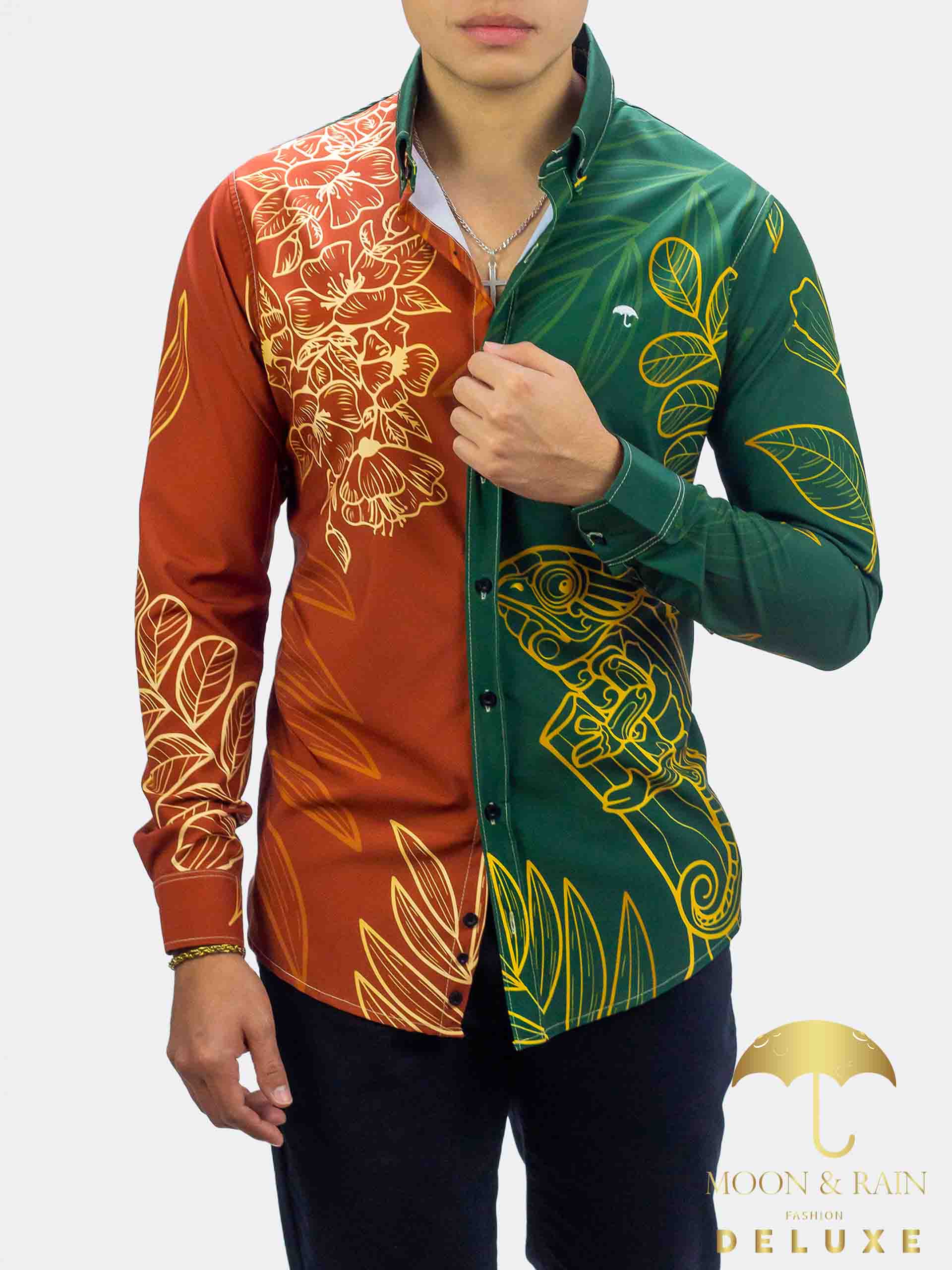 Camisa Hombre Casual Slim Fit Camaleón - 34 (S)-Tiendas Platino