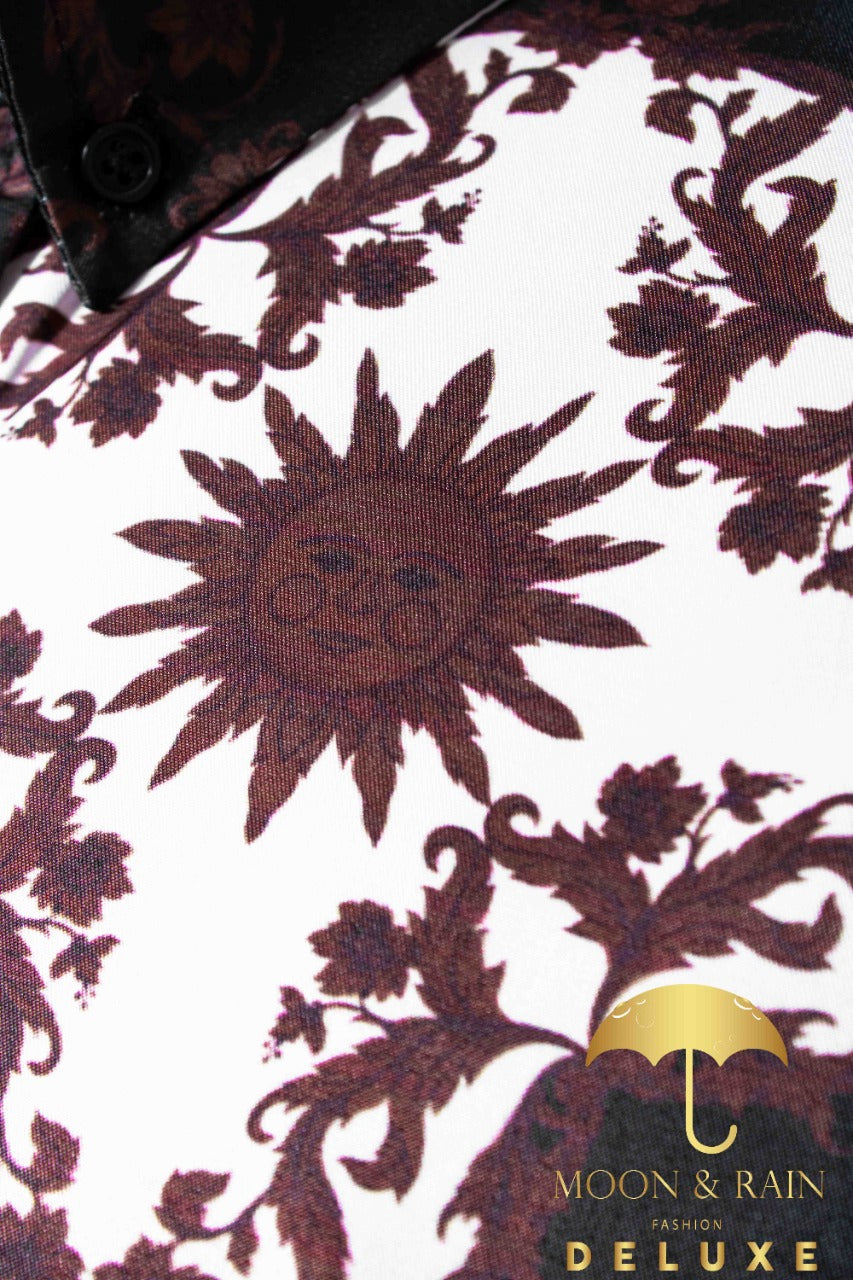 Camisa Hombre Casual Slim Fit Negra Zorro Y Sol Vino - 34 (S)-Tiendas Platino