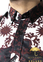 Camisa Hombre Casual Slim Fit Negra Zorro Y Sol Vino - 34 (S)-Tiendas Platino